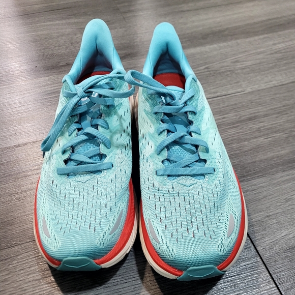 Hoka One One Clifton 8 Running Shoes Aquarelle/Eggshell - Picture 6 of 8